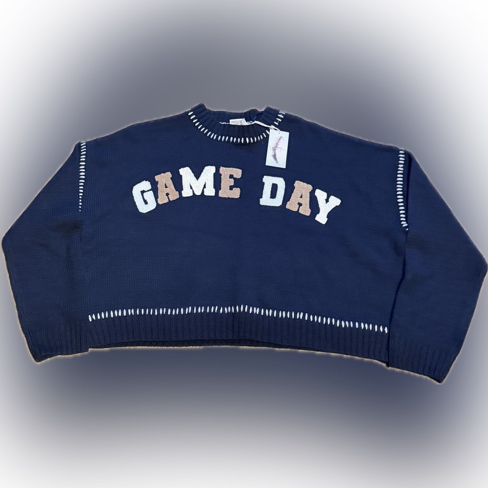 Jessica Simpson Game Day Boxy Crop Sweater
